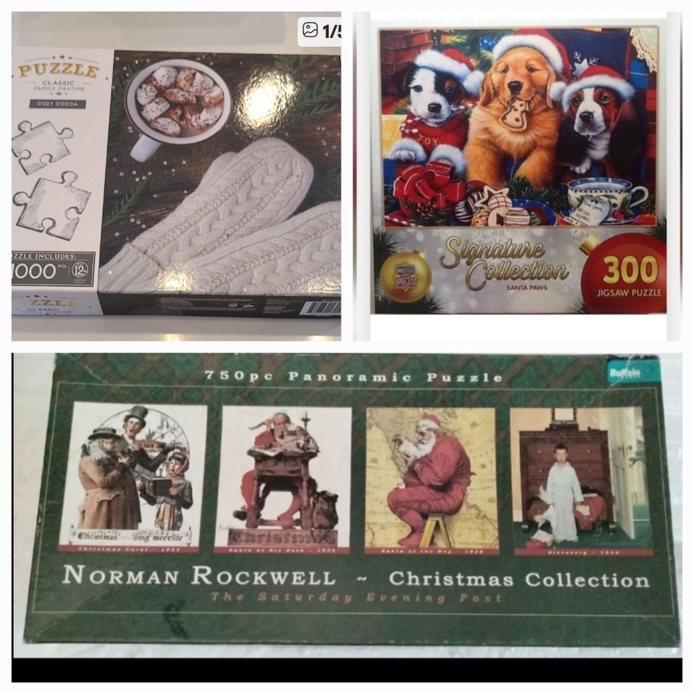 Christmas Holiday Jigsaw Puzzle Set